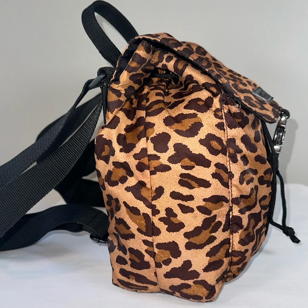 Lauren Ralph Lauren Leopard Print Mini Nylon Backpack 90s Revival Streetwear